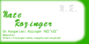 mate rozinger business card